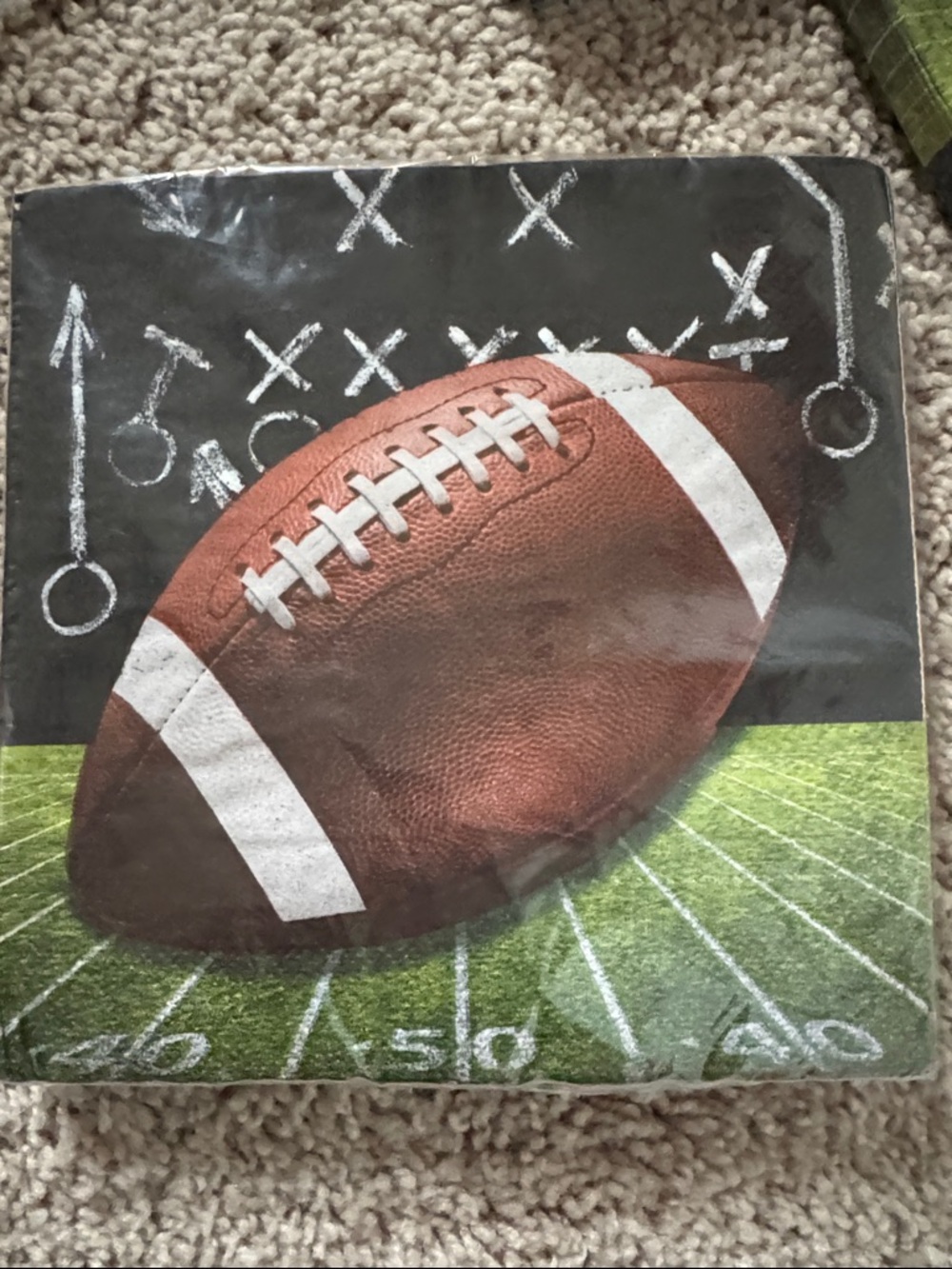 Party Source Brown Football Paper Napkins - 16 Count set of 5 pieces